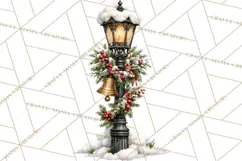 Snowman Christmas Market Clipart, Vintage Christmas Png Product Image 2
