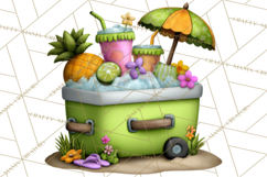 Colorful Beach Lizard Tropical Summer Clipart PNG Product Image 3