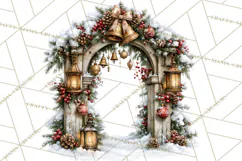 Snowman Christmas Market Clipart, Vintage Christmas Png Product Image 3