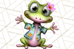 Colorful Beach Lizard Tropical Summer Clipart PNG Product Image 2