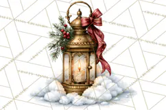 Snowman Christmas Market Clipart, Vintage Christmas Png Product Image 5