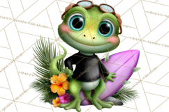 Colorful Beach Lizard Tropical Summer Clipart PNG Product Image 4