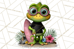 Colorful Beach Lizard Tropical Summer Clipart PNG Product Image 5