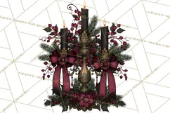 Victorian Gothic Christmas Clipart PNG, Gothic Christmas Product Image 2