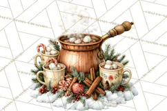 Snowman Christmas Market Clipart, Vintage Christmas Png Product Image 2