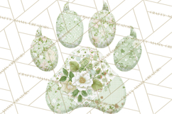 Quilted Patchwork Puppy Paw Prints Clipart, Colorful Dog PNG Product Image 5