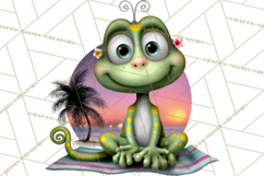 Colorful Beach Lizard Tropical Summer Clipart PNG Product Image 2