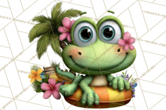 Colorful Beach Lizard Tropical Summer Clipart PNG Product Image 3