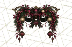 Victorian Gothic Christmas Clipart PNG, Gothic Christmas Product Image 4