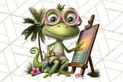 Colorful Beach Lizard Tropical Summer Clipart PNG Product Image 4