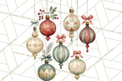 Vintage Christmas Decorative Elements PNG Clipart Product Image 5