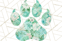 Quilted Patchwork Puppy Paw Prints Clipart, Colorful Dog PNG Product Image 4