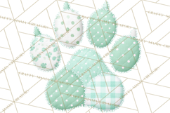 Quilted Patchwork Puppy Paw Prints Clipart, Colorful Dog PNG Product Image 5