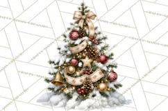 Snowman Christmas Market Clipart, Vintage Christmas Png Product Image 3