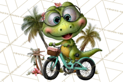 Colorful Beach Lizard Tropical Summer Clipart PNG Product Image 2