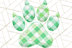 Quilted Patchwork Puppy Paw Prints Clipart, Colorful Dog PNG Product Image 2