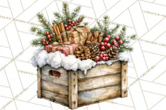 Snowman Christmas Market Clipart, Vintage Christmas Png Product Image 4