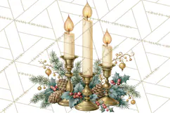 Vintage Christmas Decorative Elements PNG Clipart Product Image 4