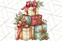 Vintage Christmas Decorative Elements PNG Clipart Product Image 3
