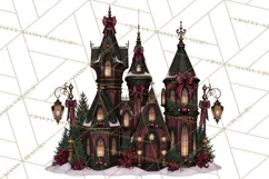 Victorian Gothic Christmas Clipart PNG, Gothic Christmas Product Image 5