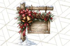 Snowman Christmas Market Clipart, Vintage Christmas Png Product Image 5