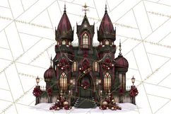Victorian Gothic Christmas Clipart PNG, Gothic Christmas Product Image 2