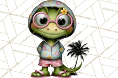 Colorful Beach Lizard Tropical Summer Clipart PNG Product Image 3