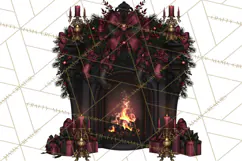 Victorian Gothic Christmas Clipart PNG, Gothic Christmas Product Image 4