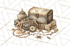 Rustic Nautical Lost Treasure Pirate Clipart PNG Product Image 4