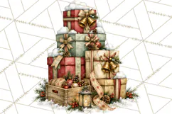 Snowman Christmas Market Clipart, Vintage Christmas Png Product Image 5