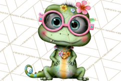 Colorful Beach Lizard Tropical Summer Clipart PNG Product Image 4
