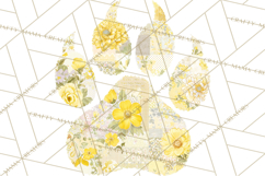 Quilted Patchwork Puppy Paw Prints Clipart, Colorful Dog PNG Product Image 4