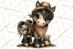 Western Easter Animals Clipart Cowboy Bunny Farm PNG Product Image 5