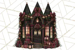 Victorian Gothic Christmas Clipart PNG, Gothic Christmas Product Image 3