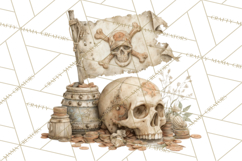 Rustic Nautical Lost Treasure Pirate Clipart PNG Product Image 2
