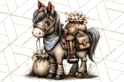 Western Easter Animals Clipart Cowboy Bunny Farm PNG Product Image 2