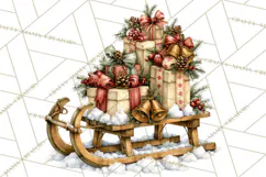 Snowman Christmas Market Clipart, Vintage Christmas Png Product Image 3