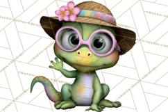 Colorful Beach Lizard Tropical Summer Clipart PNG Product Image 2