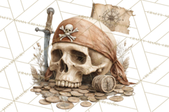 Rustic Nautical Lost Treasure Pirate Clipart PNG Product Image 3