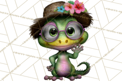 Colorful Beach Lizard Tropical Summer Clipart PNG Product Image 3