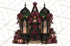 Victorian Gothic Christmas Clipart PNG, Gothic Christmas Product Image 4