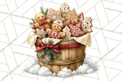 Snowman Christmas Market Clipart, Vintage Christmas Png Product Image 5