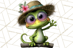 Colorful Beach Lizard Tropical Summer Clipart PNG Product Image 4