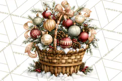 Snowman Christmas Market Clipart, Vintage Christmas Png Product Image 2