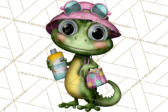 Colorful Beach Lizard Tropical Summer Clipart PNG Product Image 5