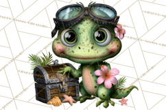 Colorful Beach Lizard Tropical Summer Clipart PNG Product Image 2