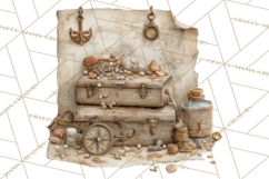 Rustic Nautical Lost Treasure Pirate Clipart PNG Product Image 2