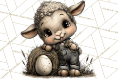 Western Easter Animals Clipart Cowboy Bunny Farm PNG Product Image 3