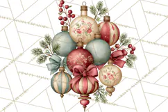 Vintage Christmas Decorative Elements PNG Clipart Product Image 5