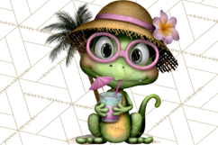 Colorful Beach Lizard Tropical Summer Clipart PNG Product Image 4